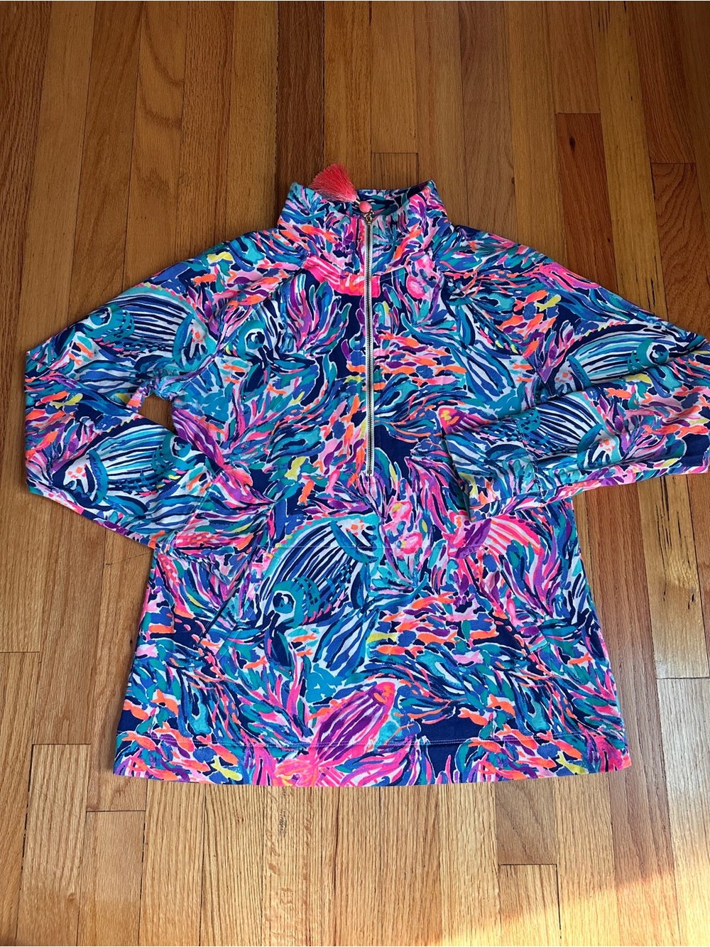 Lilly Pulitzer Luxletic NWOT Quarter Tassel Zip Pullover Sweatshirt Size Small